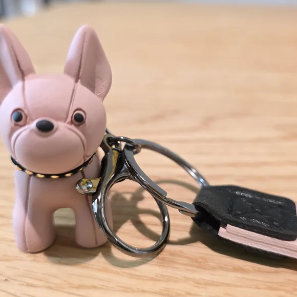 Cite Resin French Bulldog Keychain Purse Charm -Pink - Picture 4 of 4